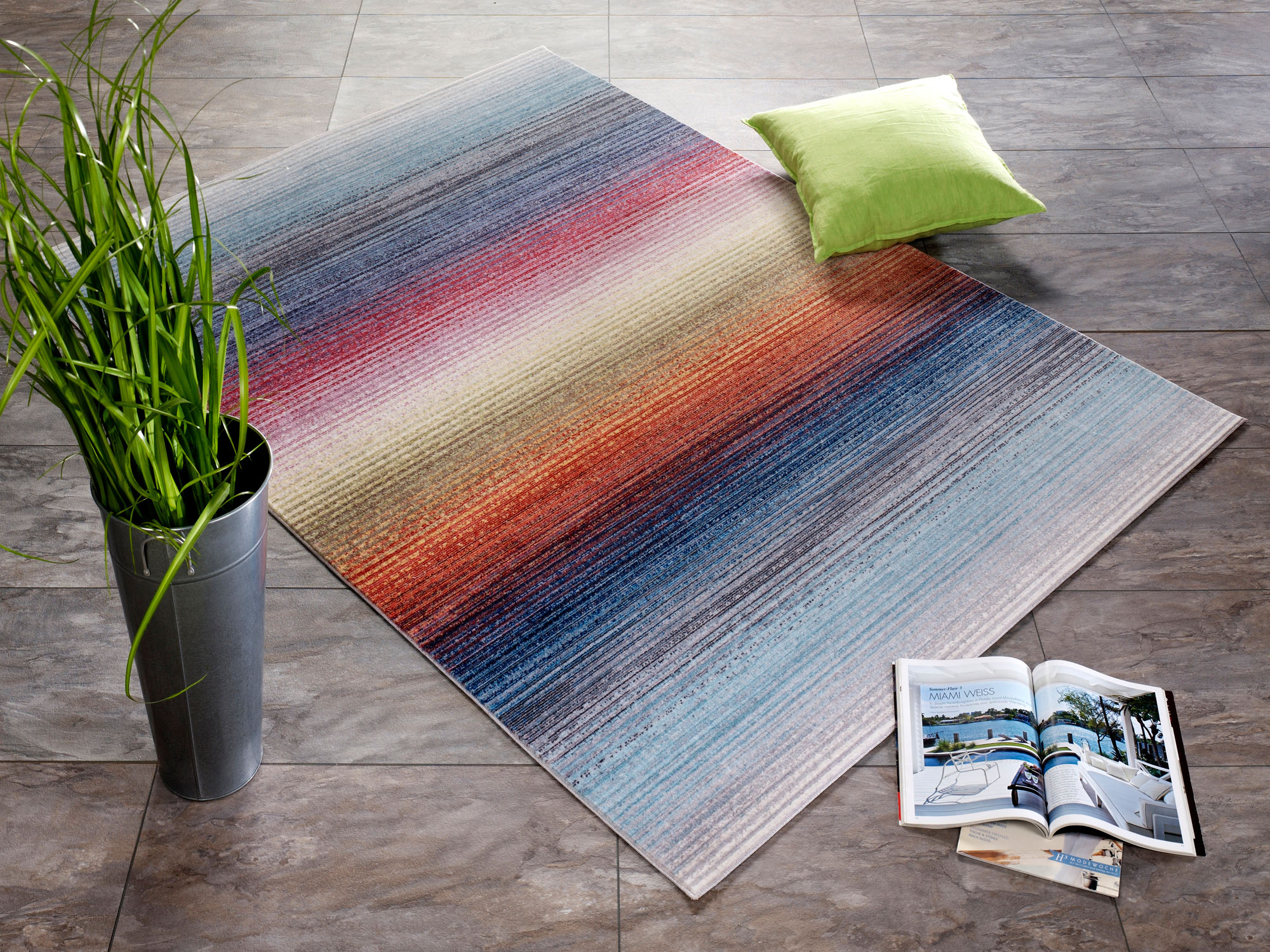 OCI DIE TEPPICHMARKE Teppich »Rainbow Stripe«, rechteckig, 5 mm Höhe, Beson günstig online kaufen