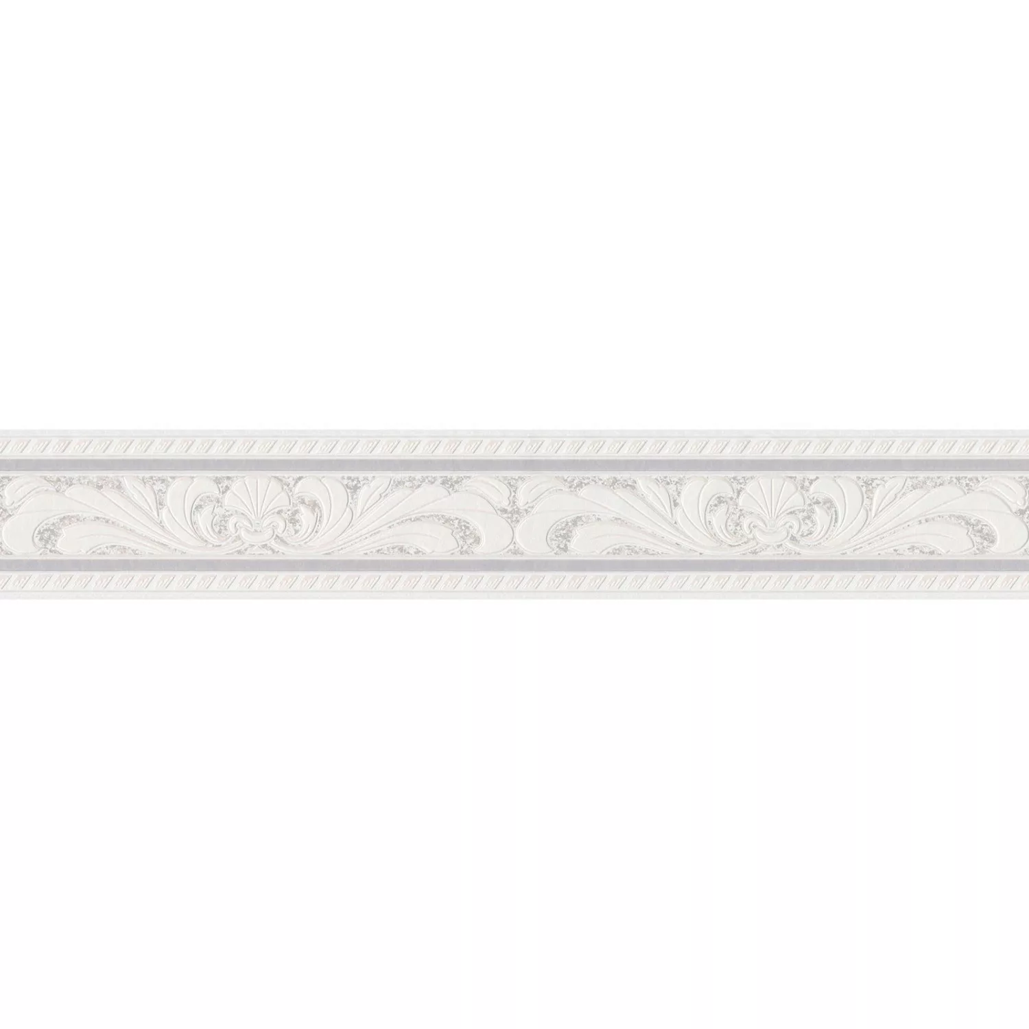 Bricoflor Ornament Wandbordüre in Weiß und Grau Papierbordüre im Barock Sti günstig online kaufen