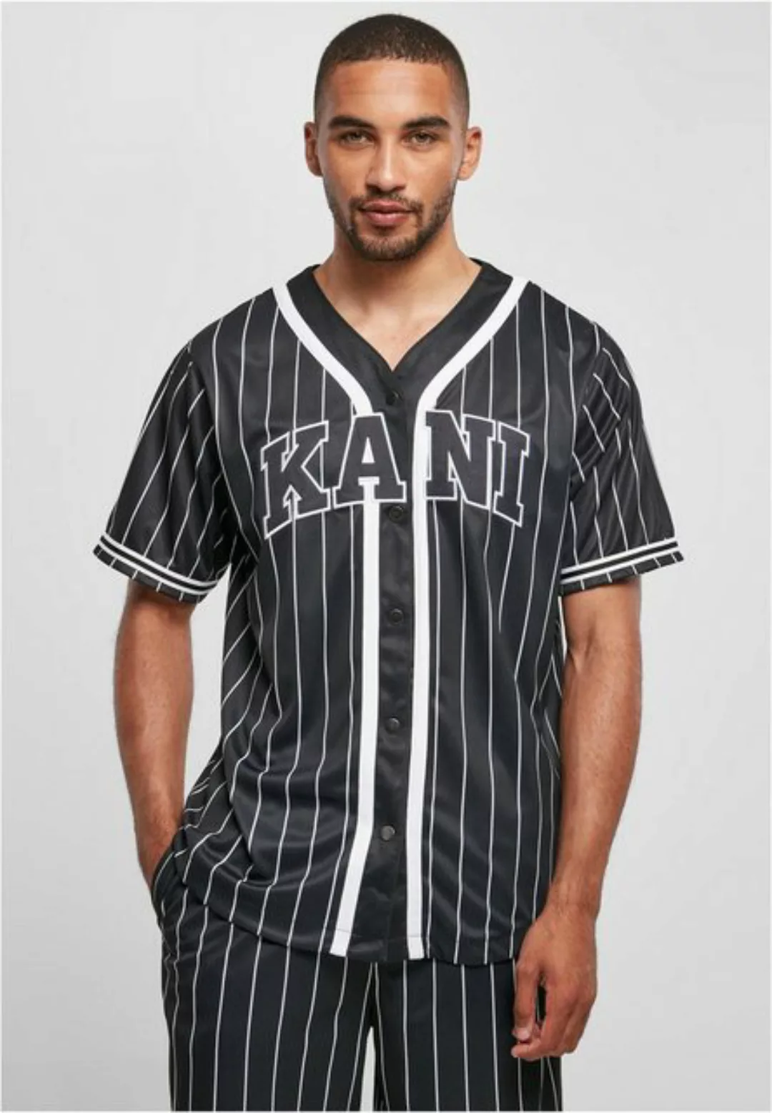 Karl Kani Kurzarmshirt Karl Kani Herren KM221-115-1 Serif Pinstripe Basebal günstig online kaufen