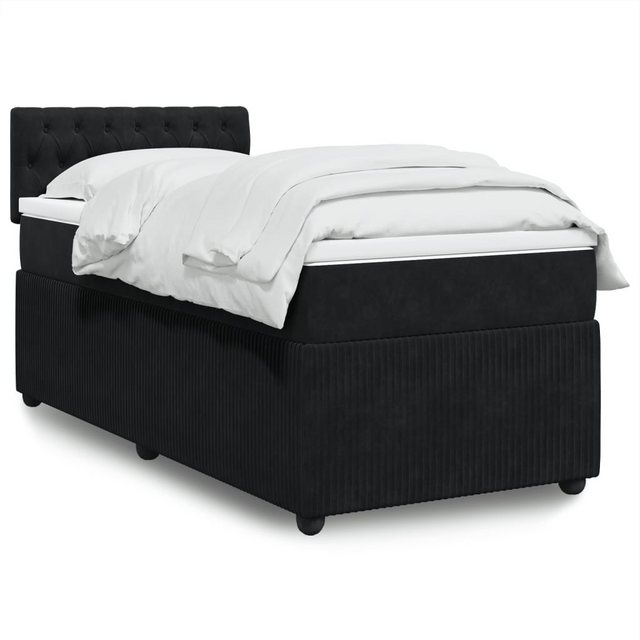 vidaXL Boxspringbett, Boxspringbett mit Matratze Schwarz 100x200 cm Samt günstig online kaufen