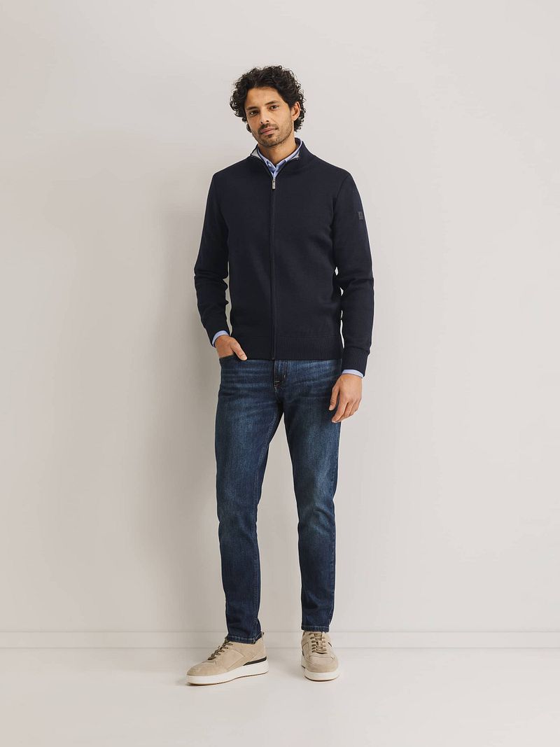State Of Art Strickjacke Wool Blend Navy - Größe M günstig online kaufen
