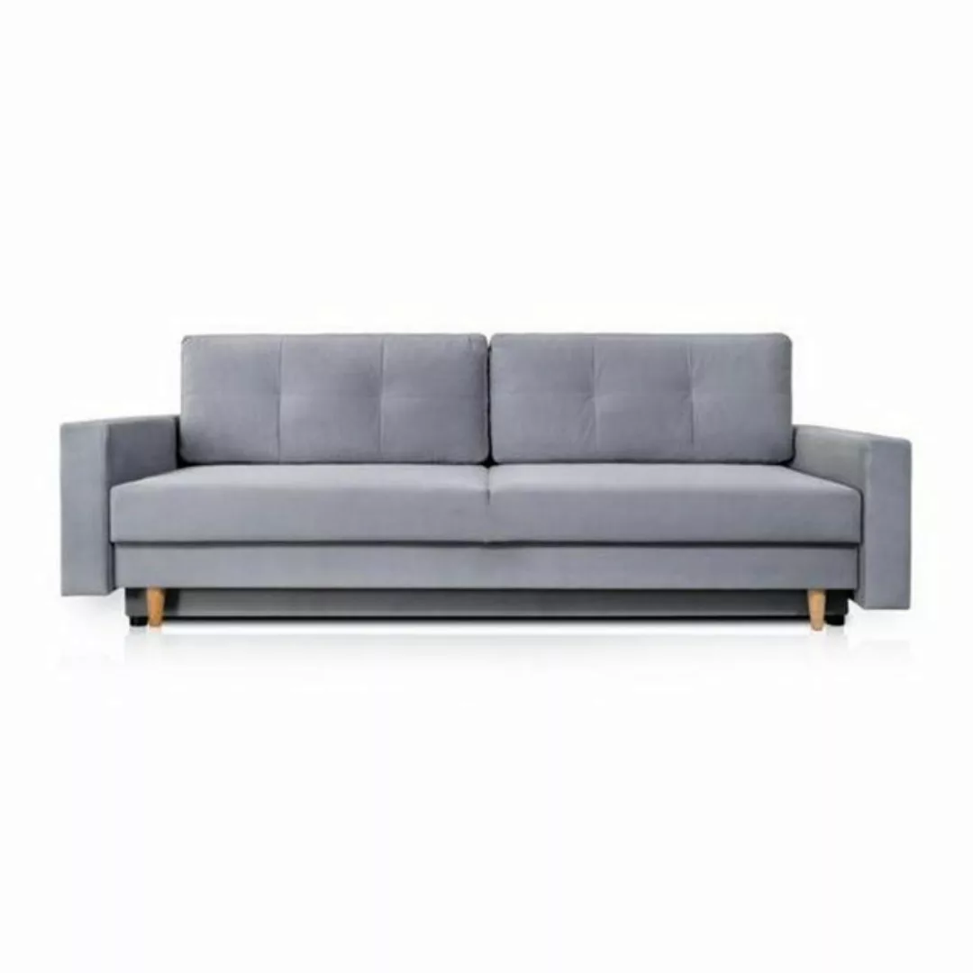 JVmoebel 3-Sitzer, Modern Sofa 3 Sitzer Grau Sofas Holz Elegantes Wohnzimme günstig online kaufen