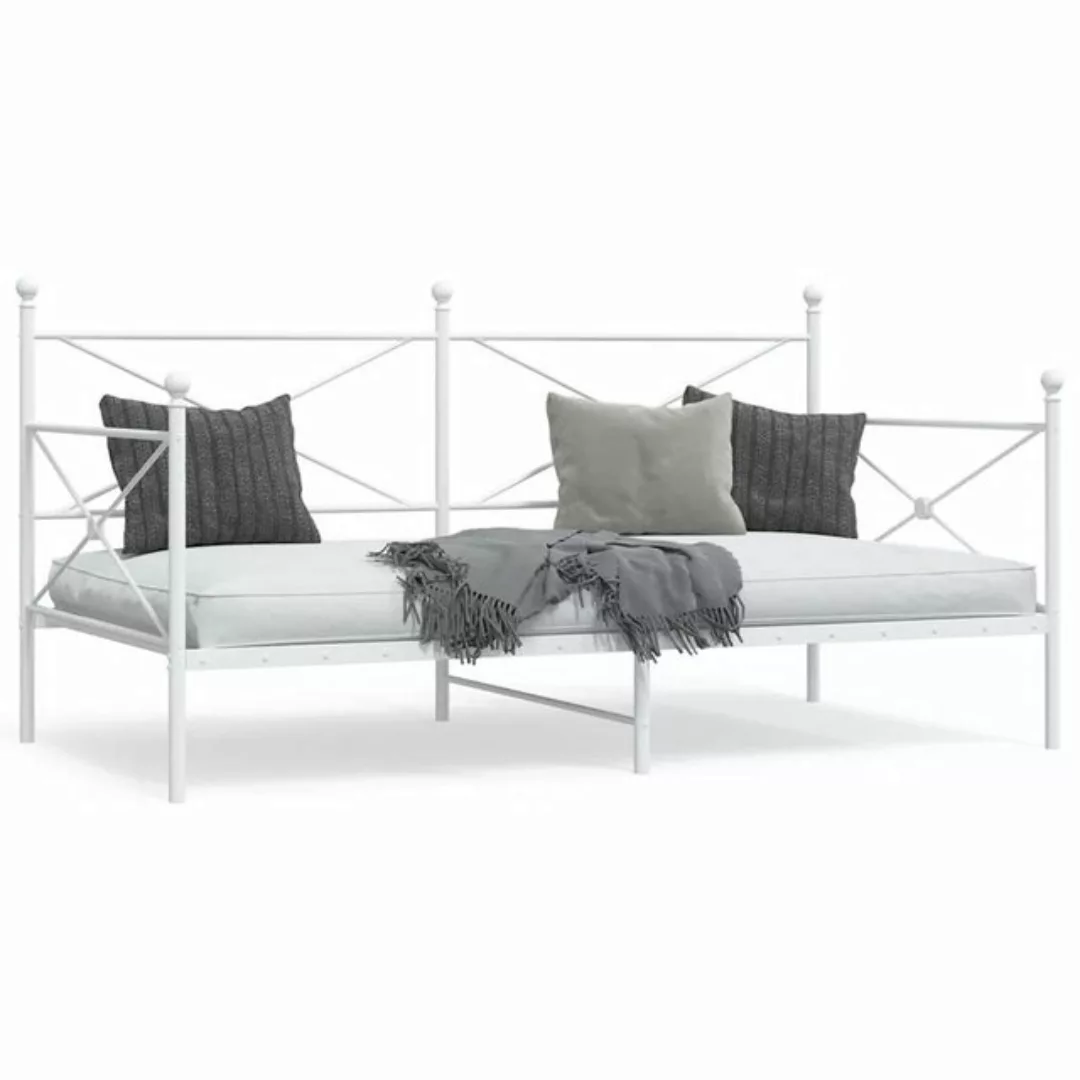 vidaXL Bett, Tagesbett ohne Matratze Weiß 100x200 cm Stahl günstig online kaufen