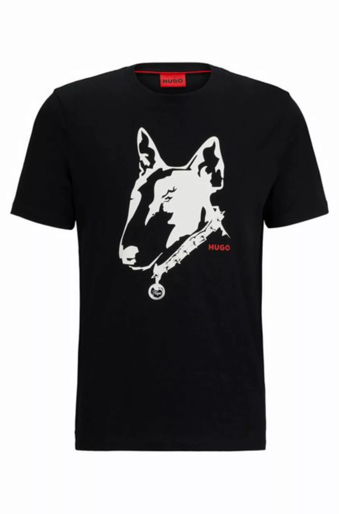 HUGO T-Shirt Dammock mit Hunde-Artwork (1-tlg) günstig online kaufen