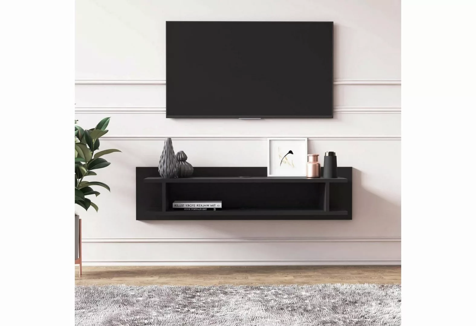 DEMA Home TV-Schrank Lucio Floating TV-Schränke schwarz oder weiß 120 cm x günstig online kaufen