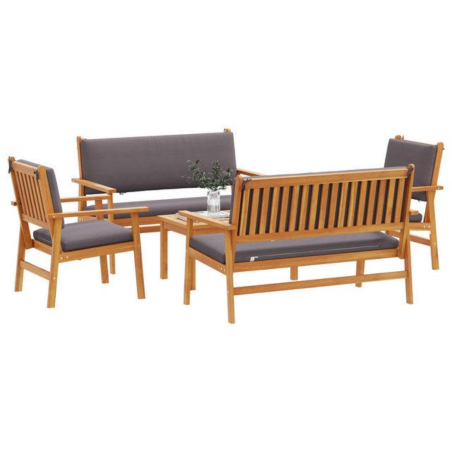 vidaXL Loungesofa Set aus 3 Naturholz nholz Mittel Viele Sitzplätze, 3 Teil günstig online kaufen