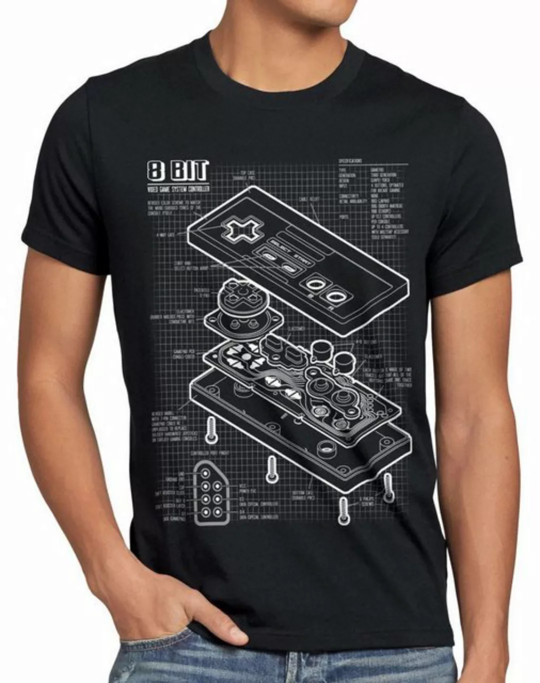 style3 Print-Shirt Herren T-Shirt NES Controller classic gamer 8-Bit mario günstig online kaufen