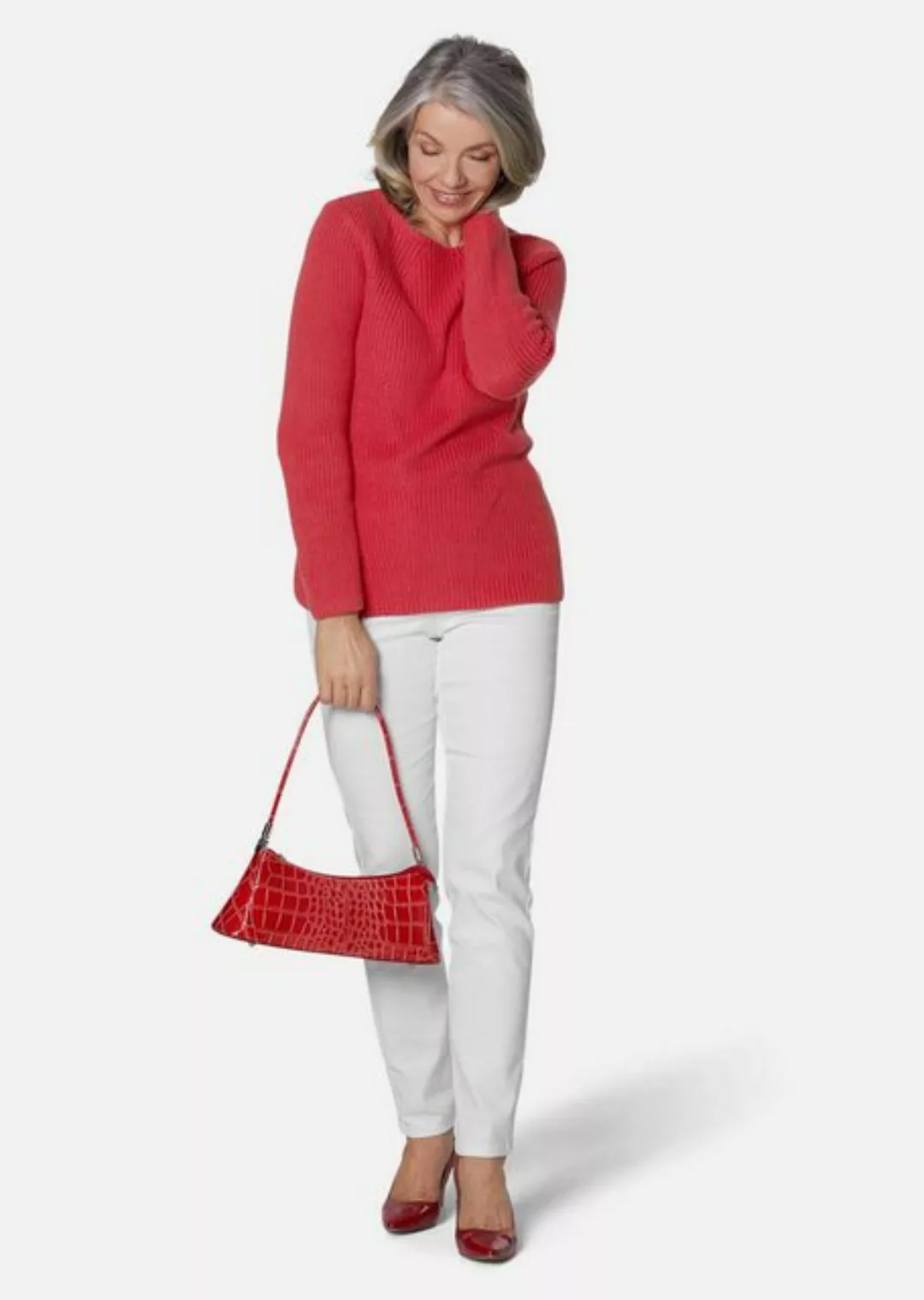 GOLDNER Strickpullover Figurschmeichelnder Pullover aus reiner Baumwolle günstig online kaufen