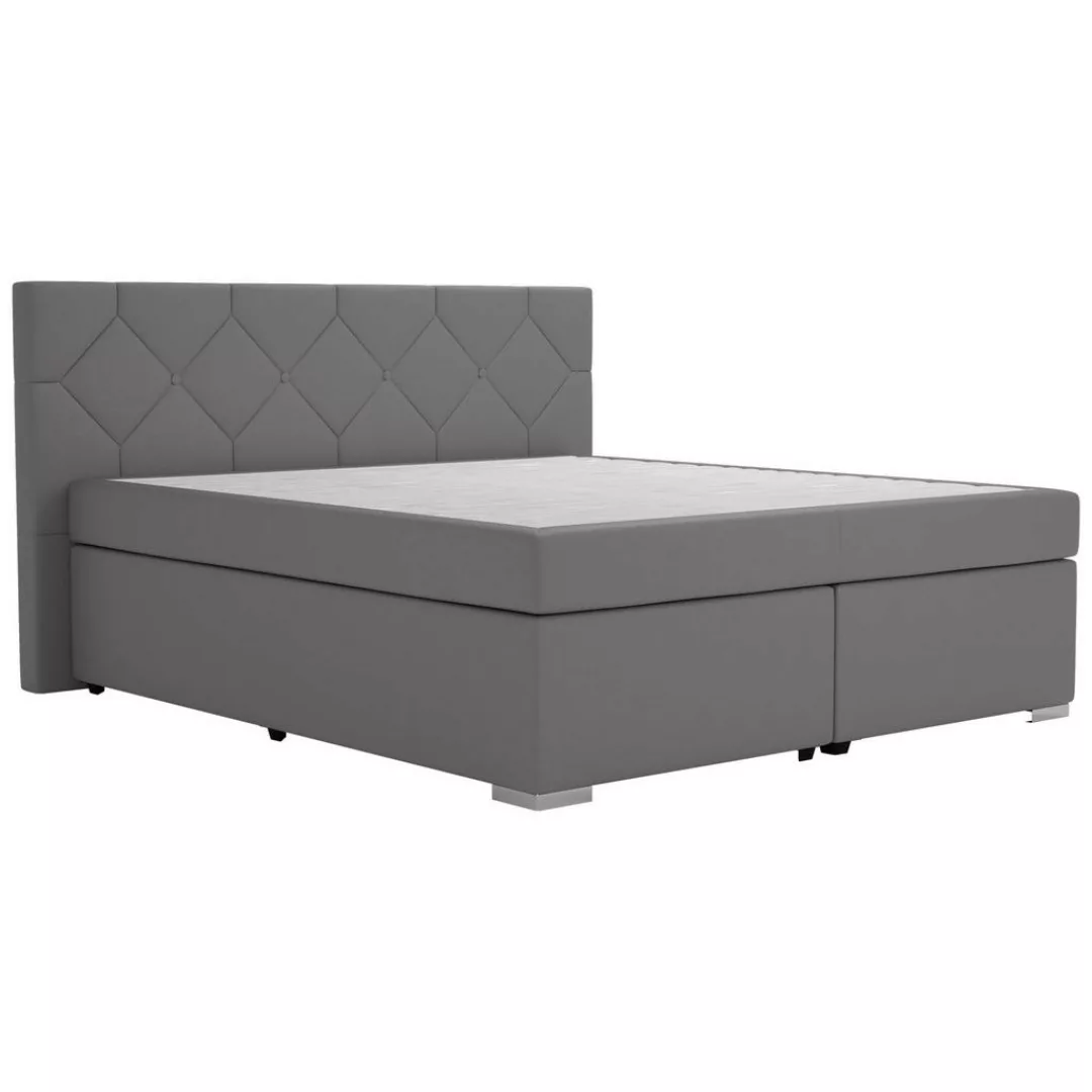 Boxspringbett Wien grau Liegefläche B/L: ca. 180x200 cm günstig online kaufen