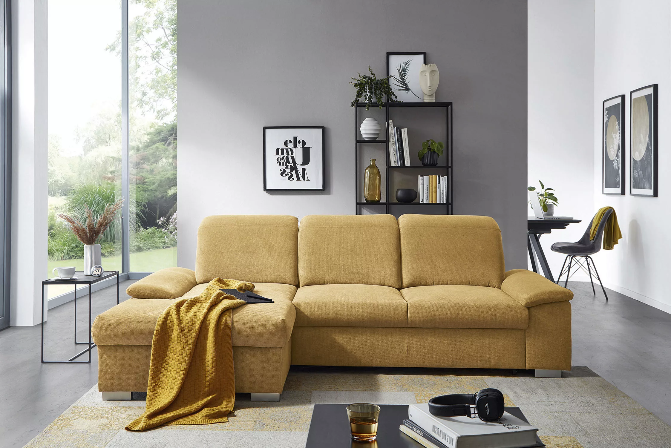 CALIZZA INTERIORS Ecksofa Moli 2 L-Form, Bettkasten, Schlaffunktion, Kopfte günstig online kaufen