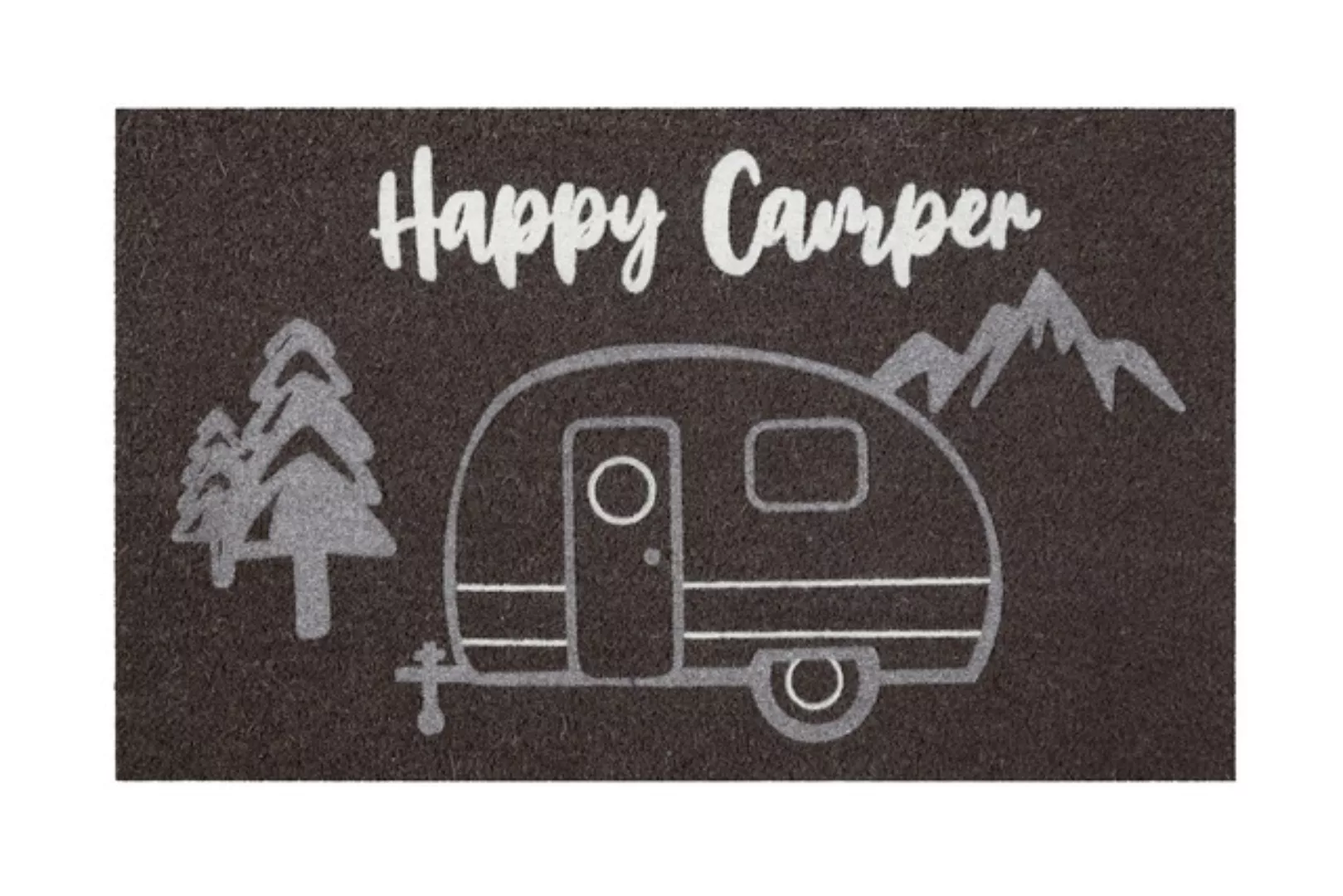 Wecon home Fußmatte »Happy Camper«, rechteckig, 18 mm Höhe, nachhaltig, rut günstig online kaufen