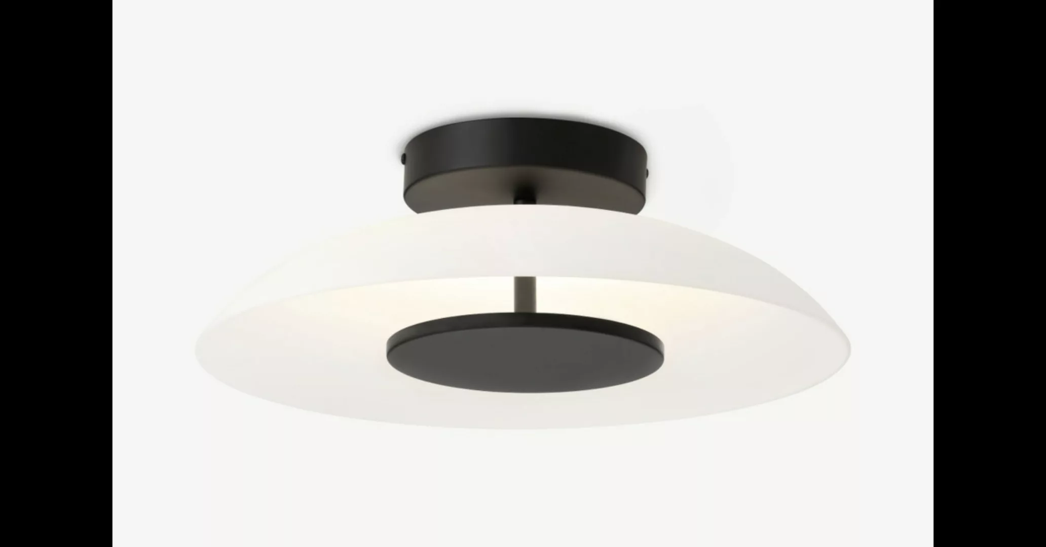 Ovie LED-Deckenleuchte, Schwarz und Milchglas - MADE.com günstig online kaufen