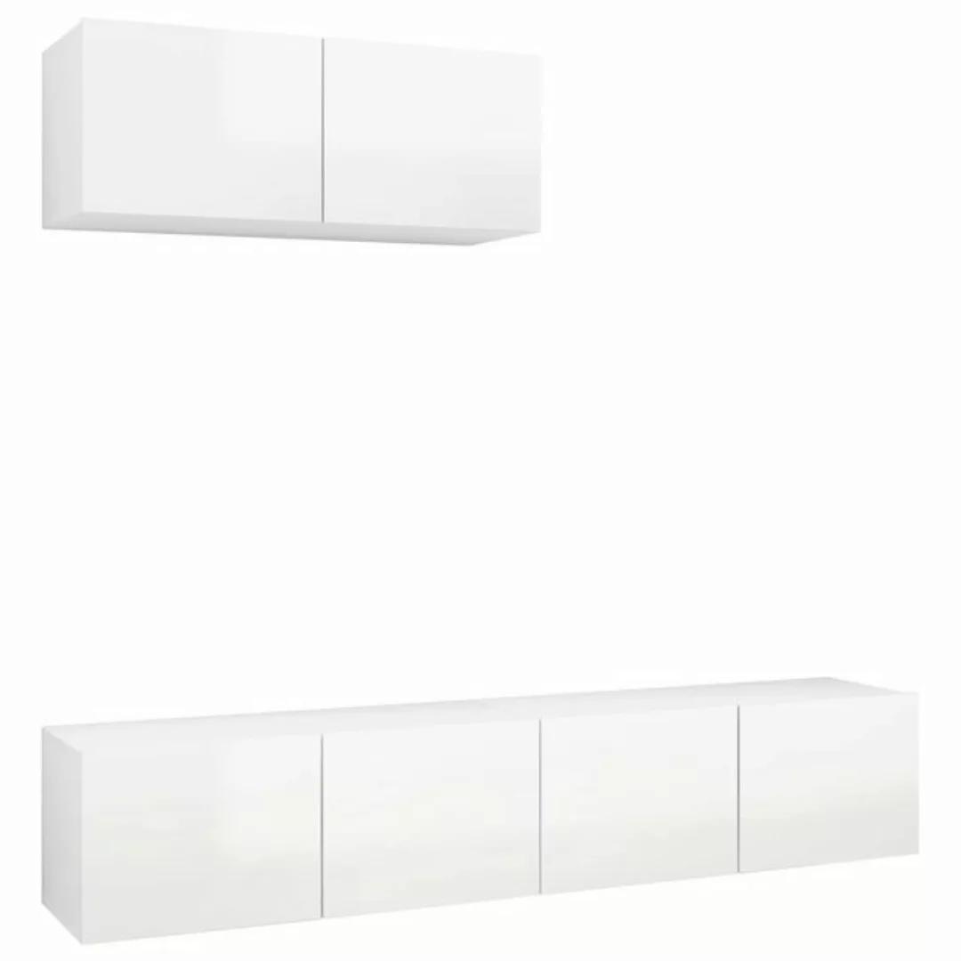 vidaXL TV-Schrank TV-Schränke 3 Stk Hochglanz-Weiß Spanplatte Lowboard Lowb günstig online kaufen