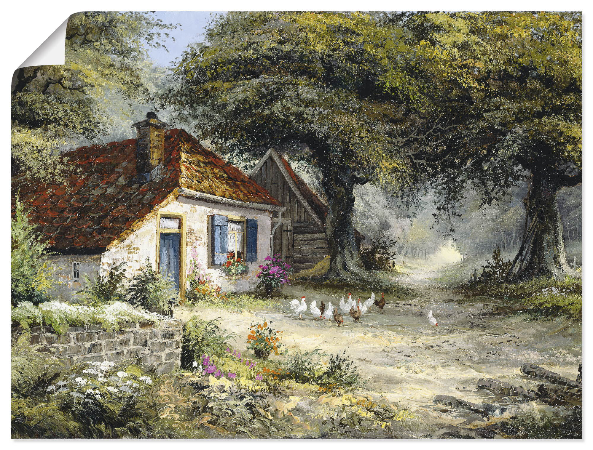 Artland Wandbild "Märchenhaftes Ferienhaus", Garten, (1 St.), als Leinwandb günstig online kaufen