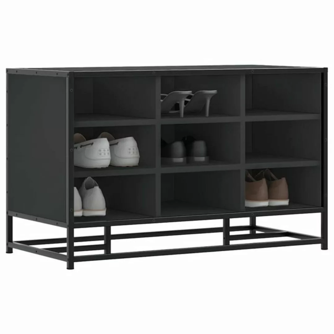 vidaXL Schuhschrank Schuhbank Schwarz 84x40x53,5 cm Holzwerkstoff und Metal günstig online kaufen