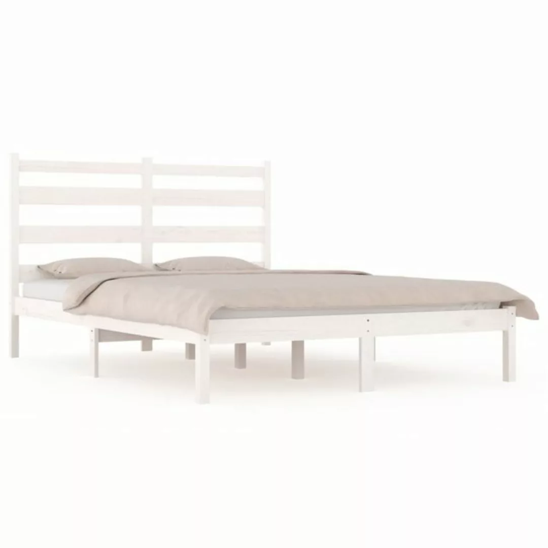furnicato Bett Massivholzbett Weiß Kiefer 180x200 cm günstig online kaufen