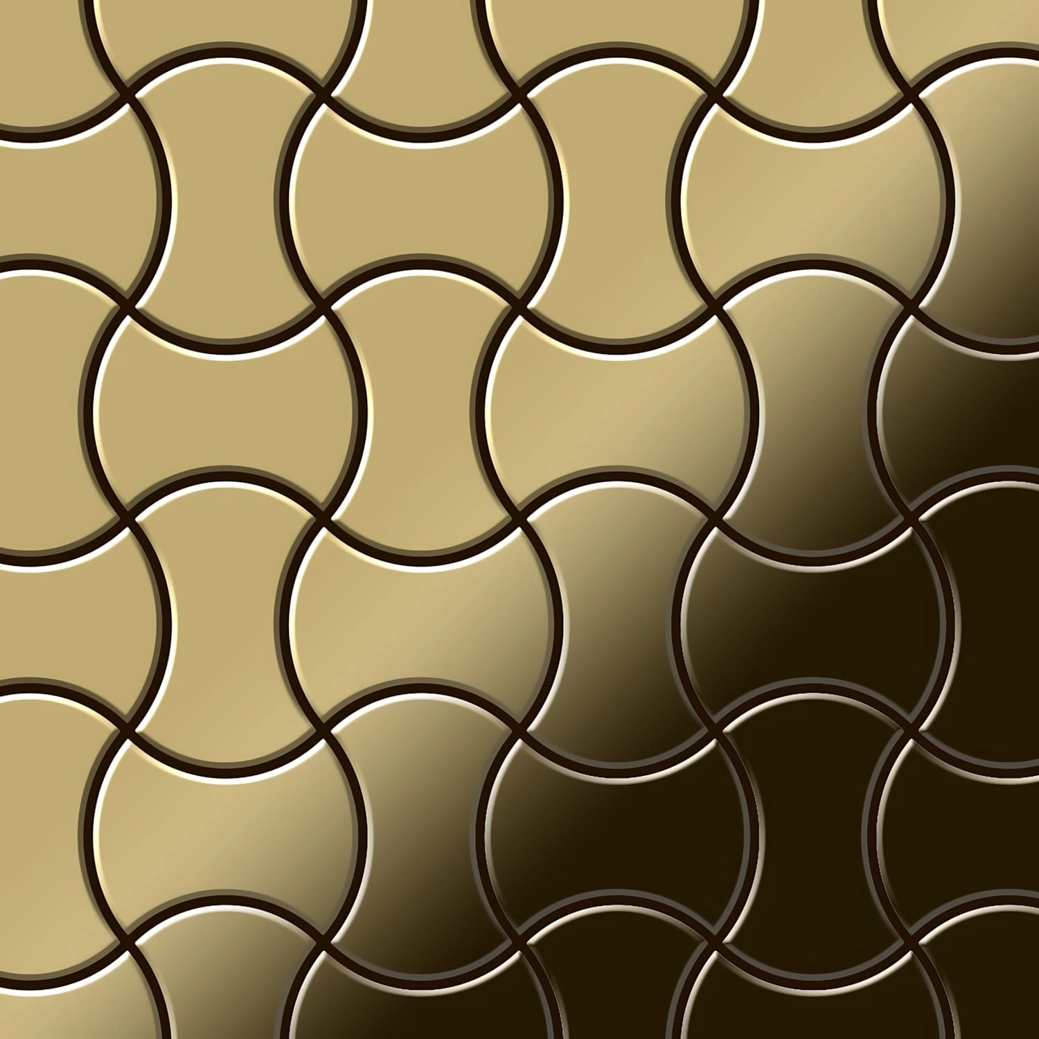 ALLOY Mosaik Fliese Massiv Metall Titan Hochglänzend Gold 1,6mm Stark Infin günstig online kaufen