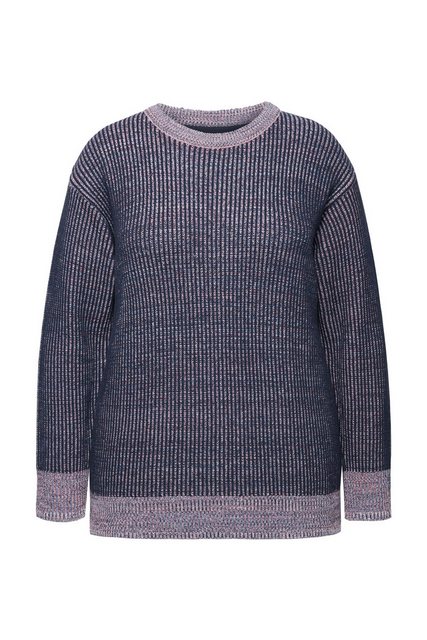 Ulla Popken Strickpullover Pullover Strickmuster Rundhals Langarm günstig online kaufen