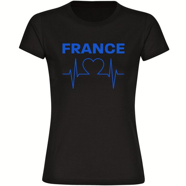 multifanshop T-Shirt Damen France - Herzschlag - Frauen günstig online kaufen