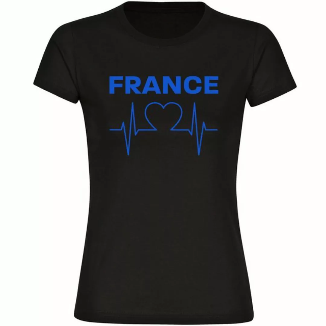 multifanshop T-Shirt Damen France - Herzschlag - Frauen günstig online kaufen