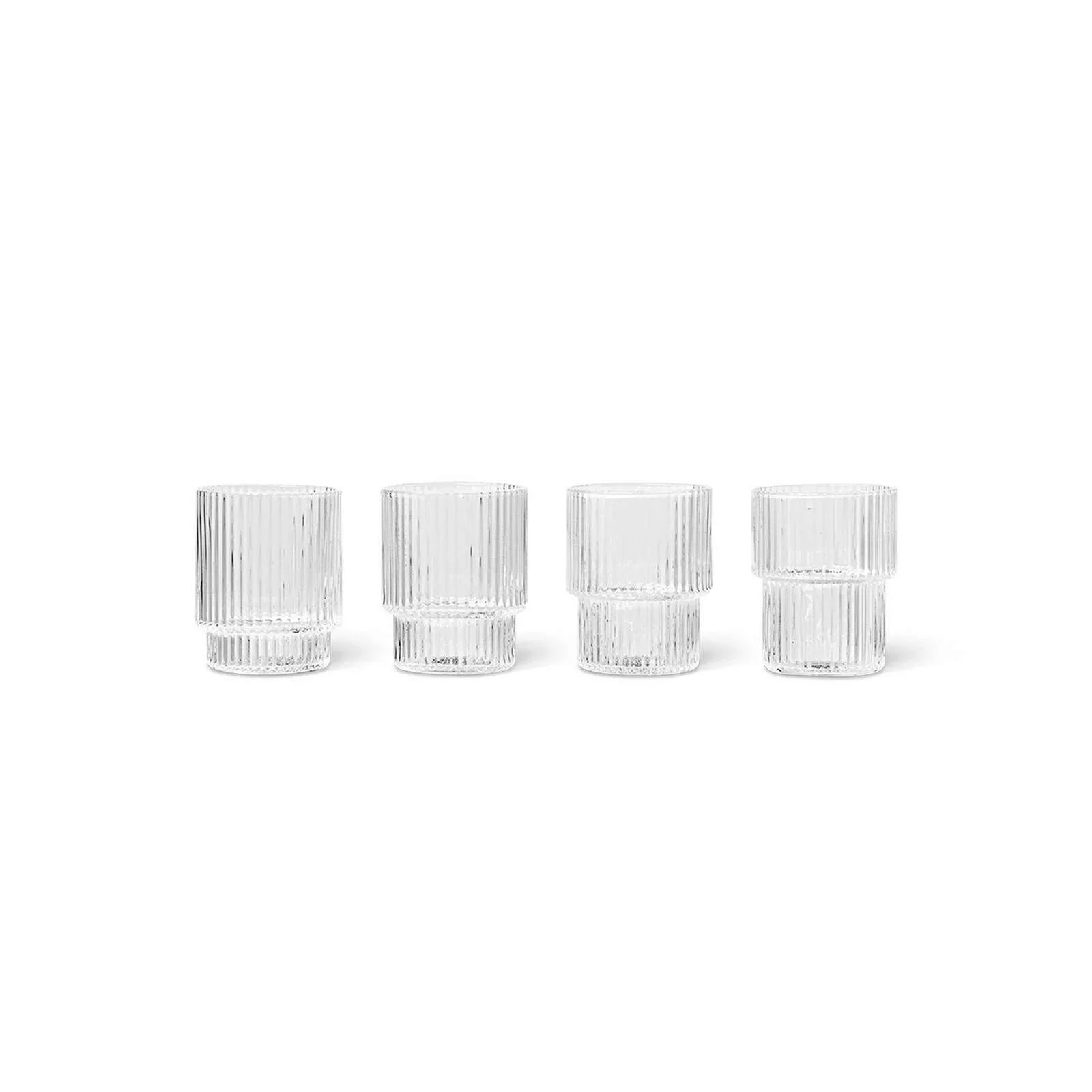 ferm LIVING Glas Ripple Small, klar, 60 ml, Glas, 4er-Set günstig online kaufen