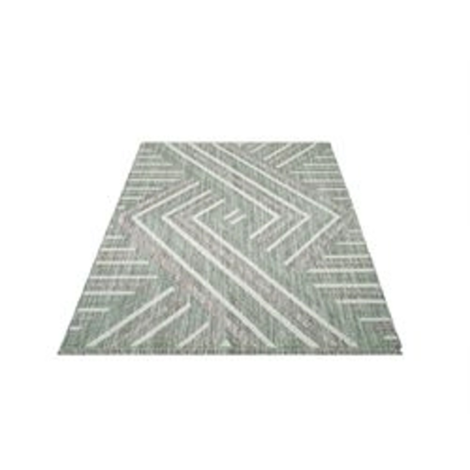 payé Teppich Linda 7590 Kurzflor 160x230 cm Grün Geo-Muster günstig online kaufen