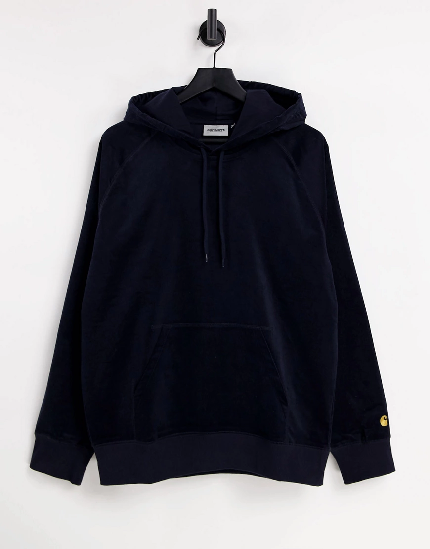 Carhartt WIP – Kapuzenpullover aus Cord in Navy-Marineblau günstig online kaufen