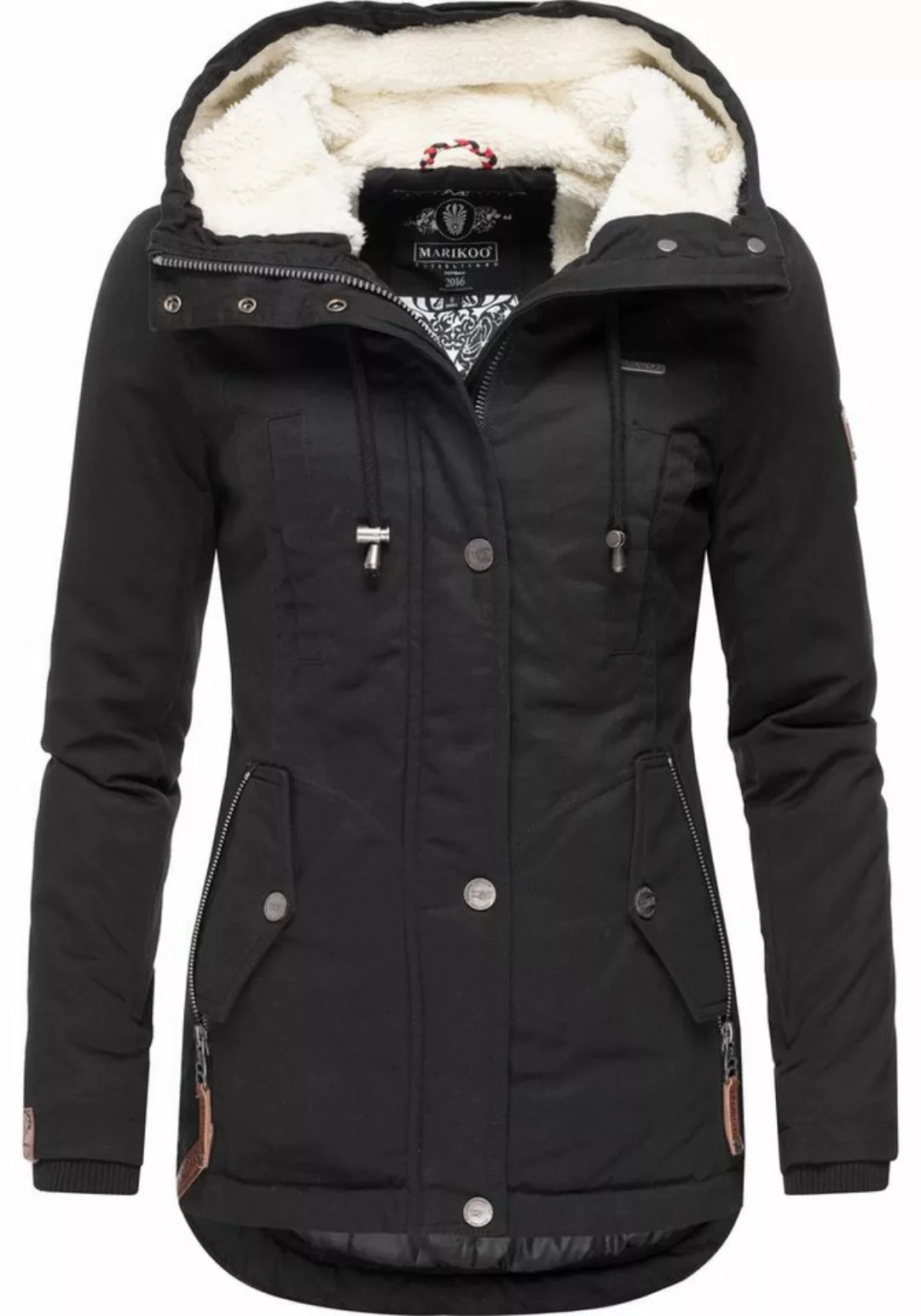 Marikoo Winterjacke Bikoo sportliche Damen Outdoor Baumwolljacke mit Kapuze günstig online kaufen