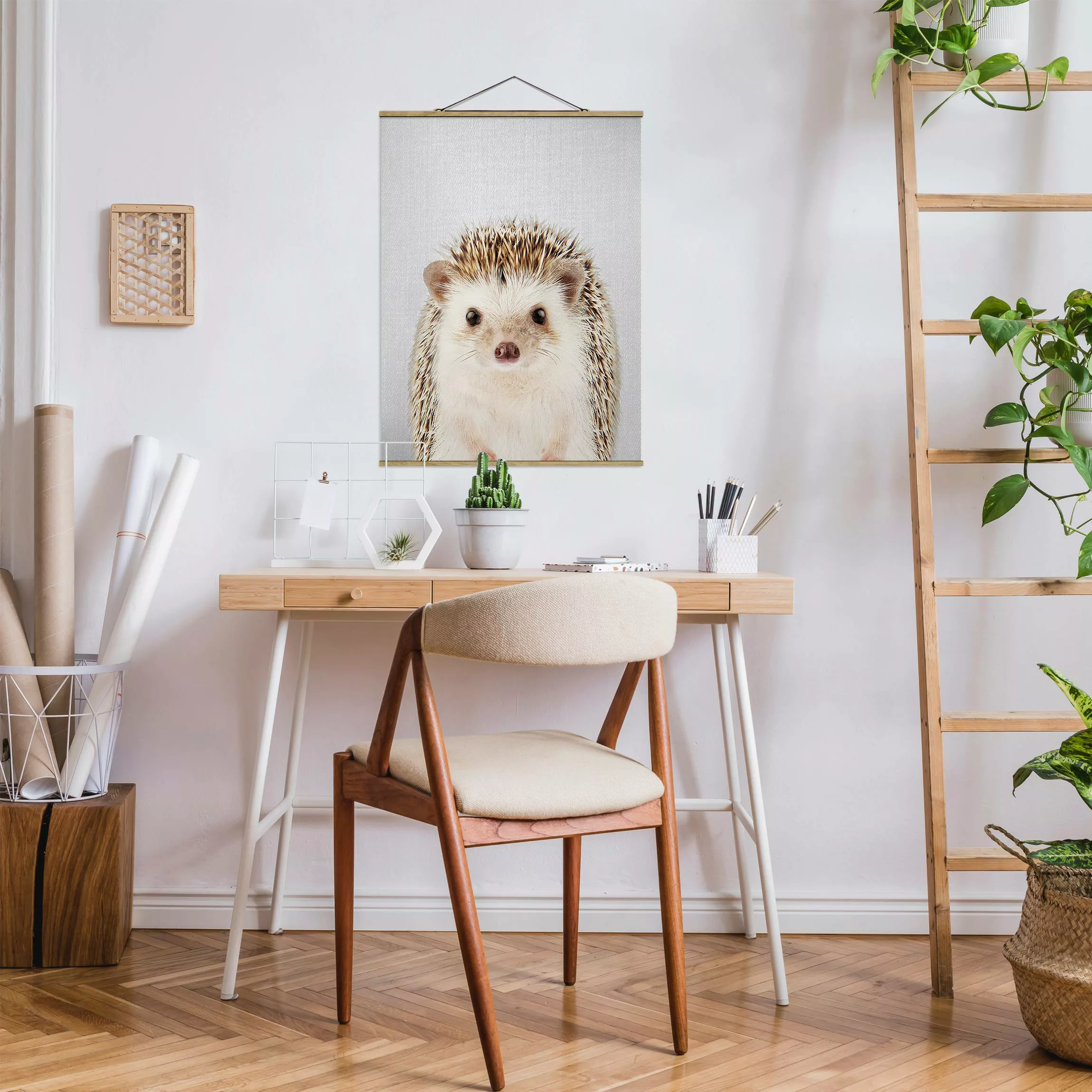 Stoffbild mit Posterleisten Igel Ingolf günstig online kaufen