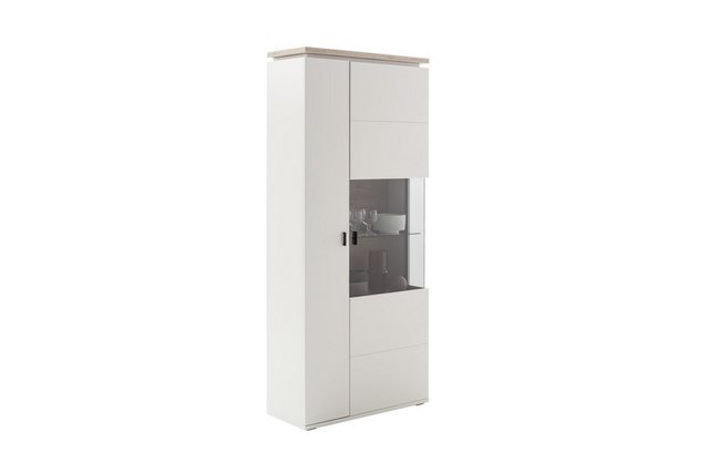 HARPER Vitrine Vitrine HARPER MANAGUA BHT 90x207x37 cm weiß Glasschrank günstig online kaufen