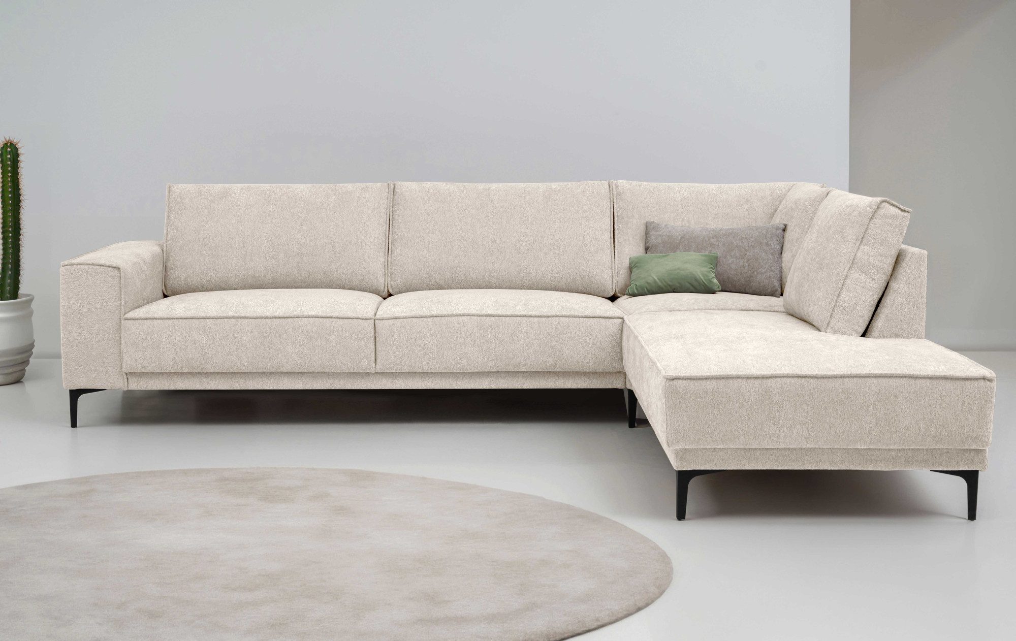 Places of Style Ecksofa "Polsterecke Oland, Struktur, Flachgewebe, Luxus-Mi günstig online kaufen