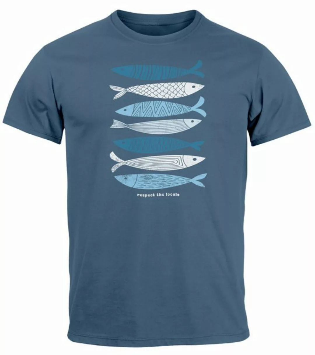 Neverless Print-Shirt Herren T-Shirt Motiv Maritim Meer Fische Sommer Urlau günstig online kaufen