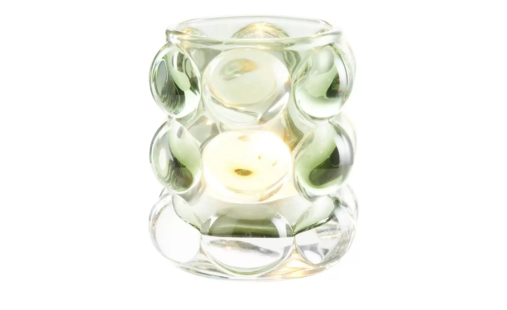 Teelichthalter ¦ grün ¦ Glas  ¦ Maße (cm): H: 9  Ø: 10.5 Accessoires > Kerz günstig online kaufen