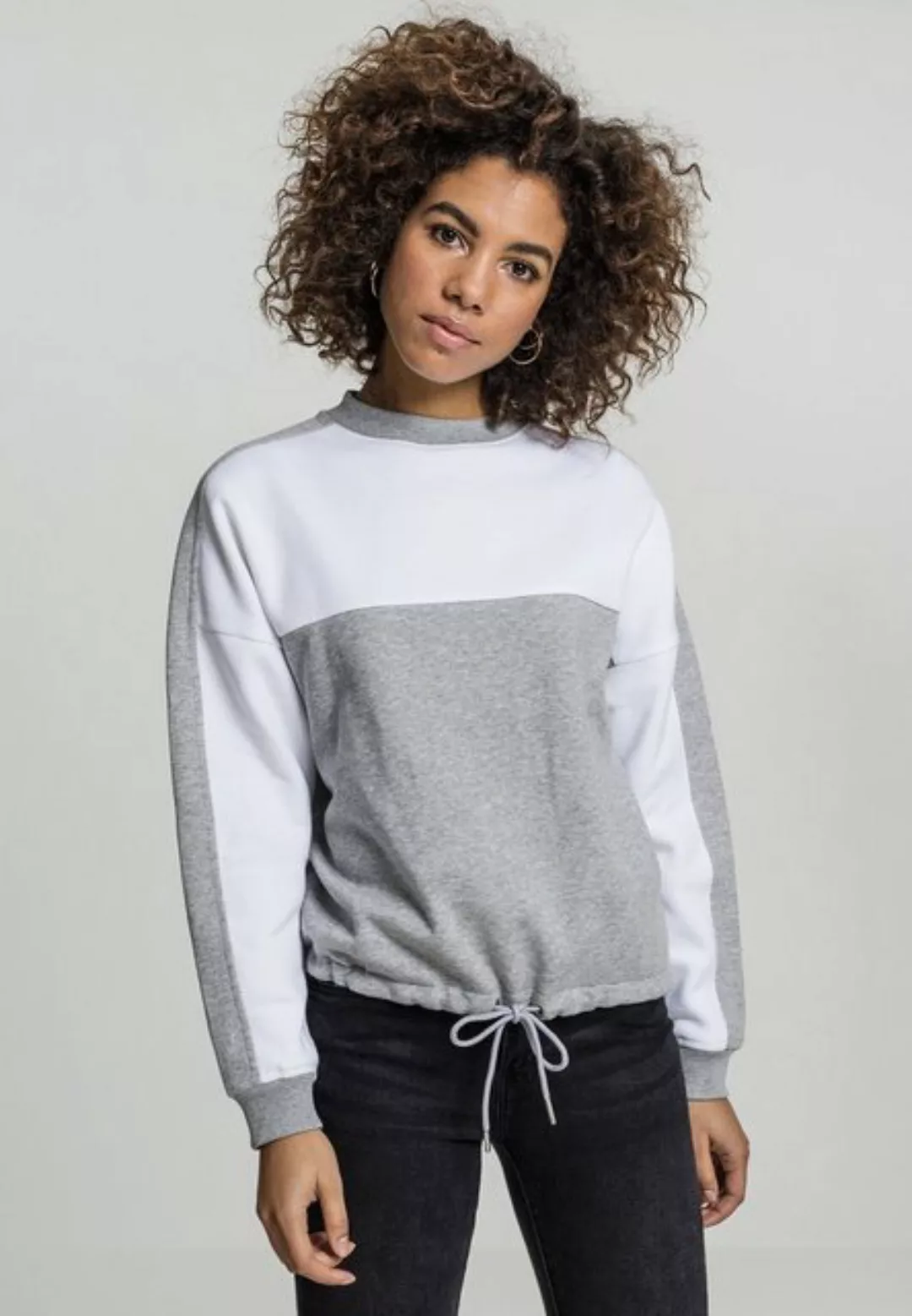 URBAN CLASSICS Sweatshirt Urban Classics Damen Ladies Oversize 2-Tone Strip günstig online kaufen