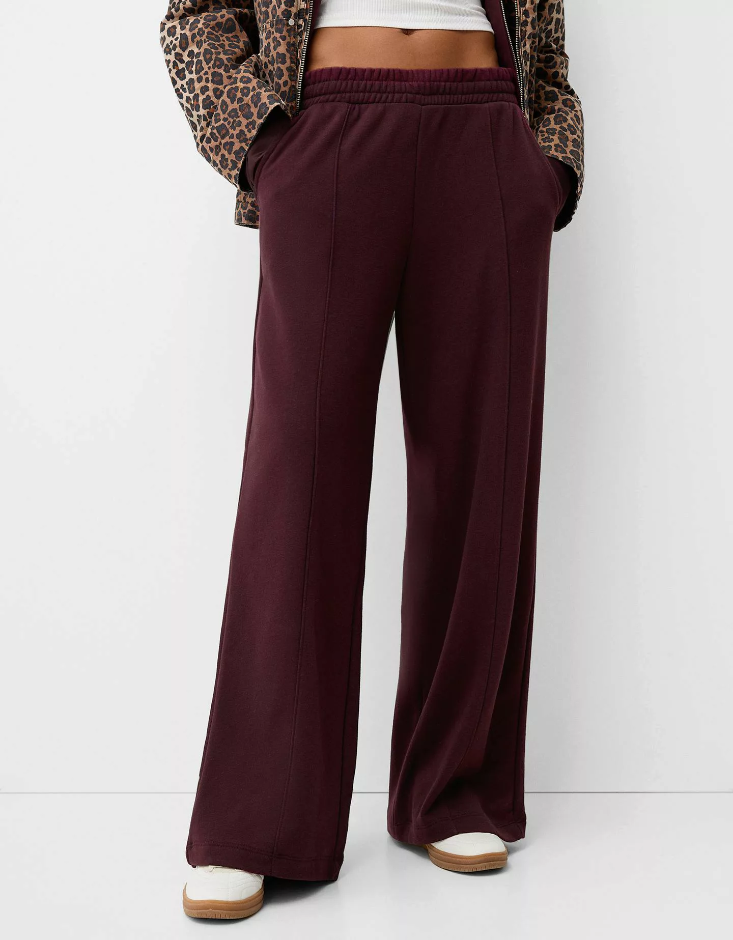 Bershka Wide Leg Hose Aus Plüsch Damen M Violett günstig online kaufen