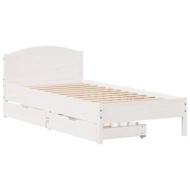 vidaXL Bett Massivholzbett ohne Matratze Weiß 90x200 cm Kiefernholz günstig online kaufen