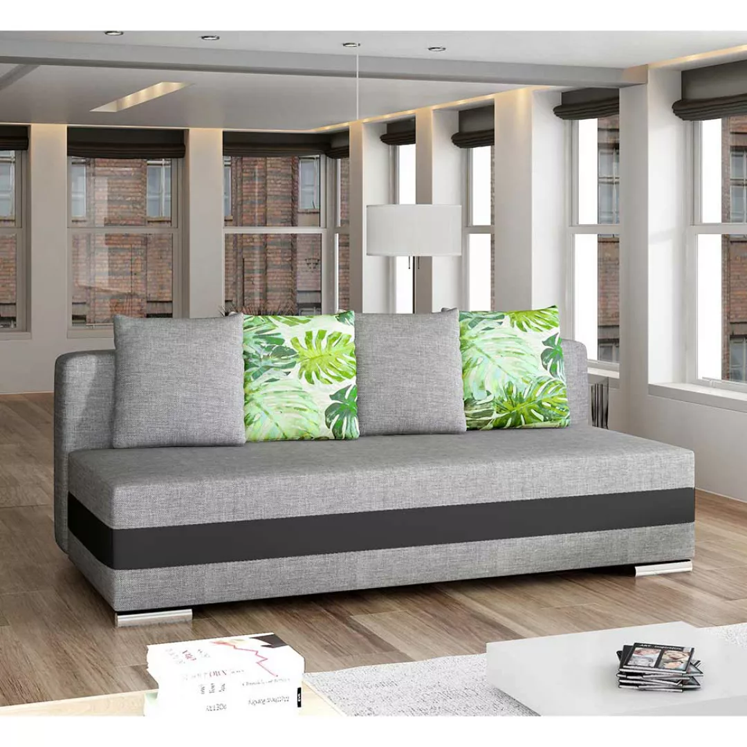 Sofa Dreisitzer Sofa aus Webstoff und Kunstleder günstig online kaufen