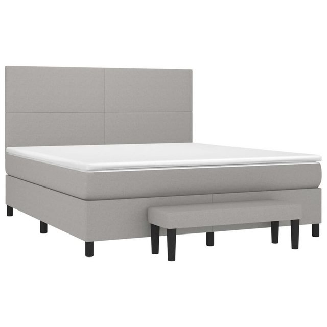 furnicato Bett Boxspringbett mit Matratze Hellgrau 160x200 cm Stoff (1-tlg) günstig online kaufen