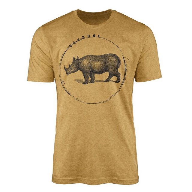 Sinus Art T-Shirt Evolution Herren T-Shirt Nashorn günstig online kaufen