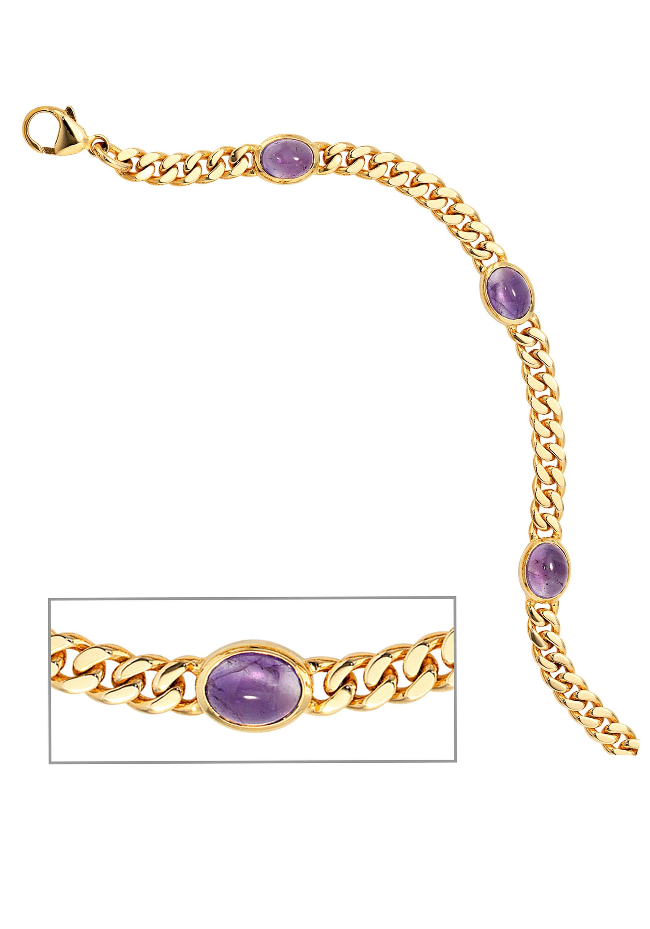 JOBO Goldarmband "Armband mit Amethyst", 585 Gold 19 cm günstig online kaufen
