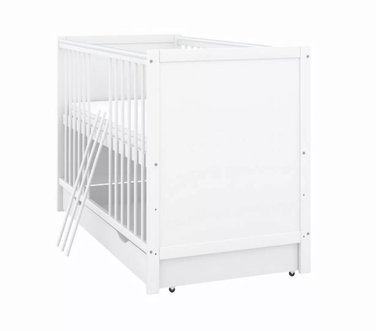 Baby-Delux Babybett Iva Bettkasten, Kinderbett 60x120 weiß Schublade Beißsc günstig online kaufen