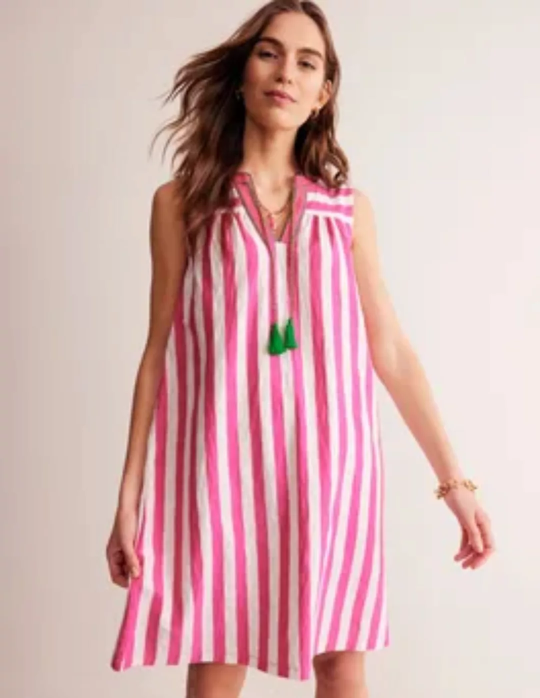Nadine Baumwollkleid mit Keilausschnitt Damen Boden, Sangria Sunset Pink, N günstig online kaufen