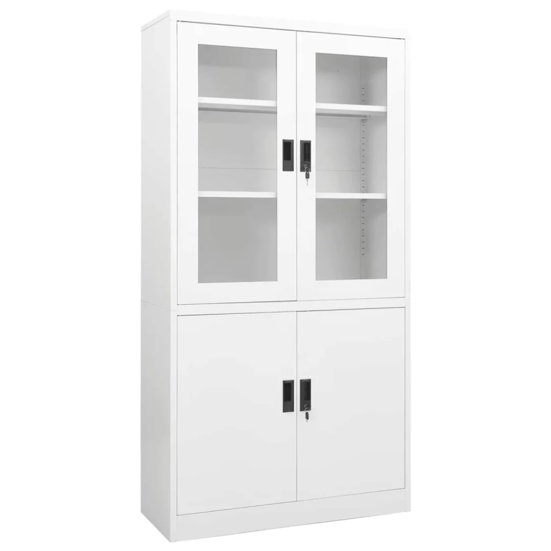 vidaXL Aktenschrank Büroschrank Weiß 90x40x180 cm Stahl günstig online kaufen