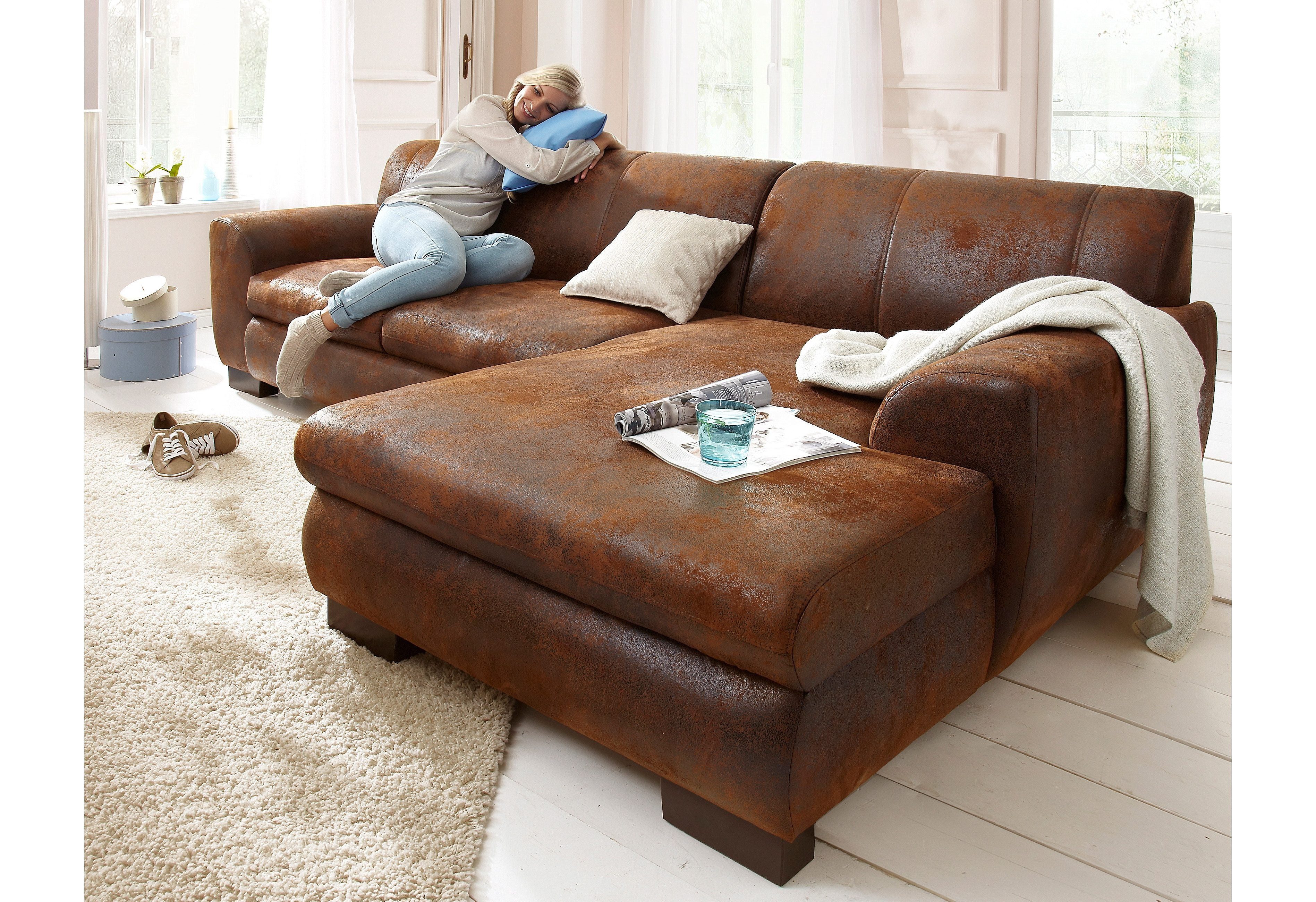 Home affaire Ecksofa "Nika zeitlos und elegant, L-Form", wahlweise mit Bett günstig online kaufen