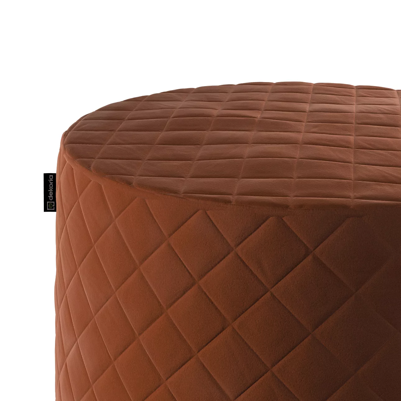 Pouf Barrel gesteppt, braun-karamell, ø 40 x 40 cm, Velvet (704-33) günstig online kaufen