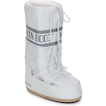 Moon Boot – Weiße Nylon-Schneestiefel mit Logo günstig online kaufen
