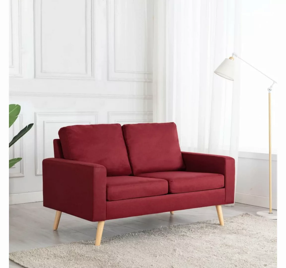 vidaXL Sofa 2-Sitzer-Sofa Weinrot Stoff Couch günstig online kaufen