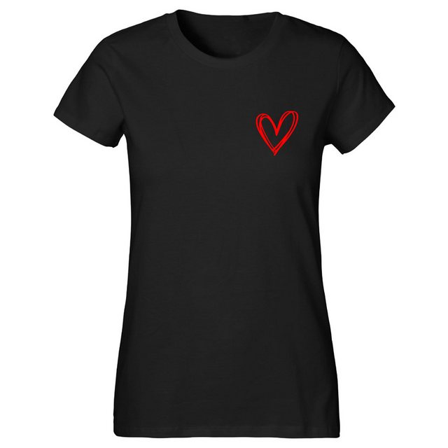 Banco T-Shirt Damen Kurzarm Love Liebe Herz Unifarben Unifarben, Größen XS günstig online kaufen