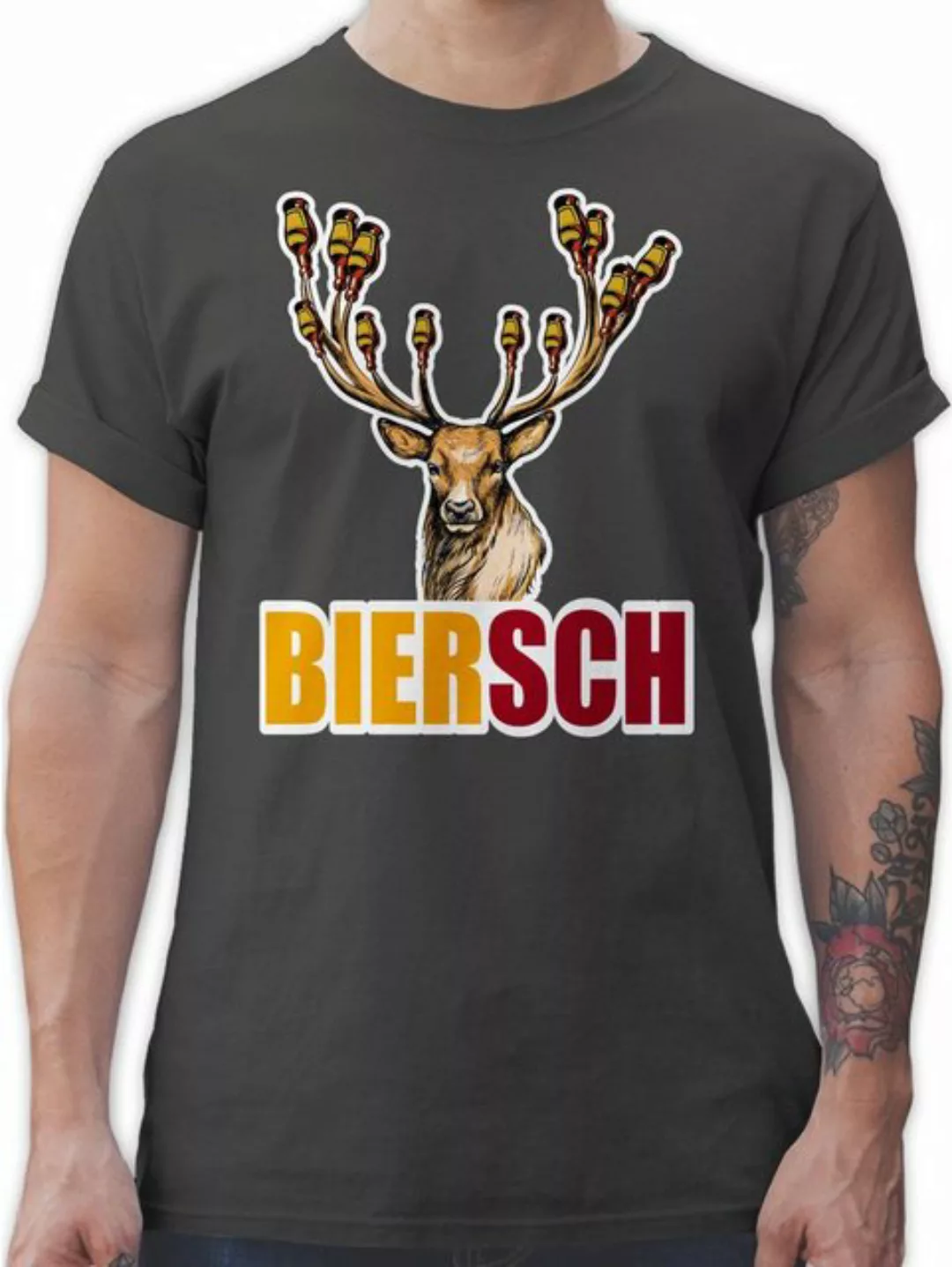 Shirtracer T-Shirt Biersch - Bier und Hirsch Mode für Oktoberfest Herren günstig online kaufen