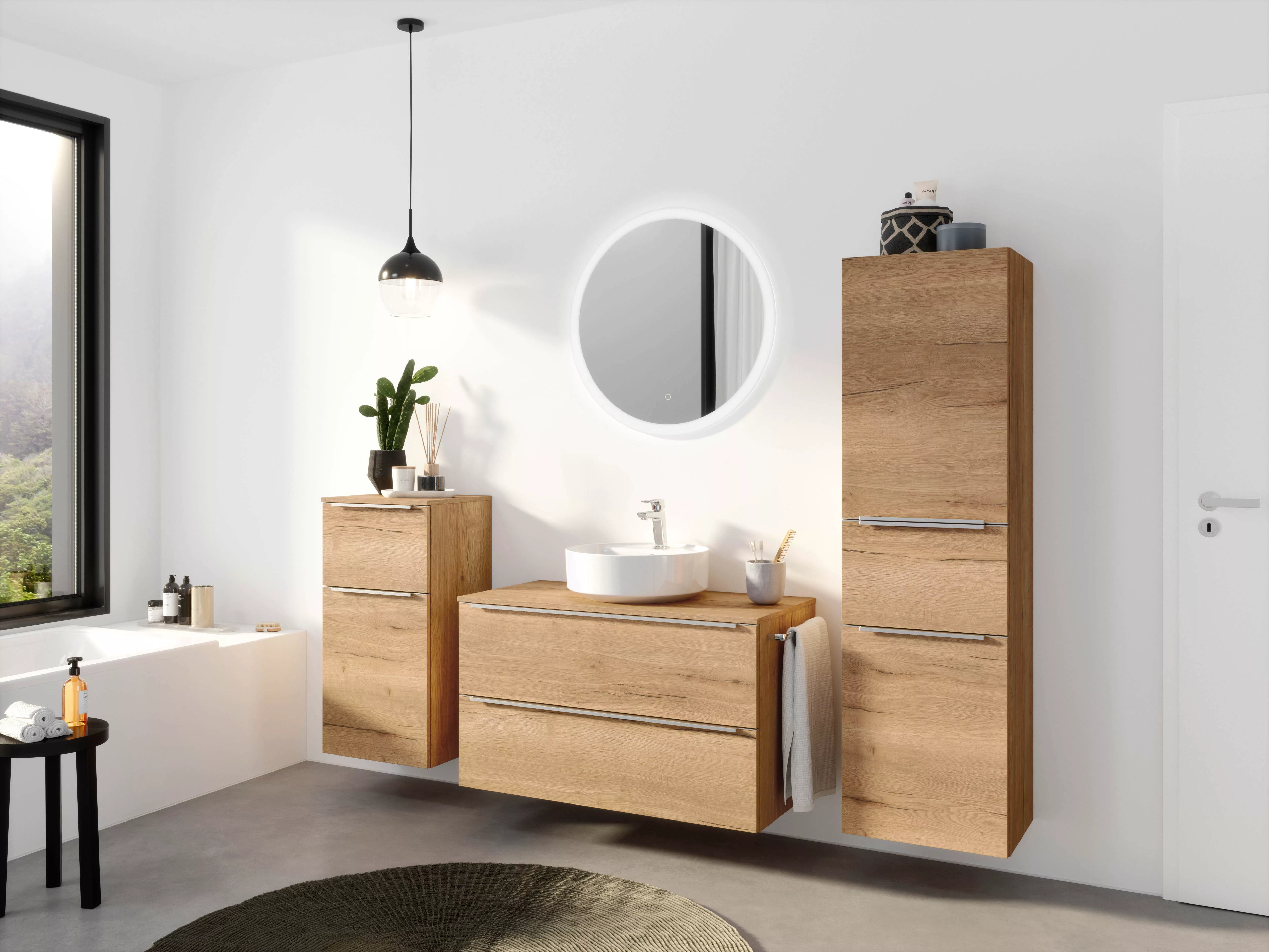 nobilia® Badmöbel-Set »Alvene«, (4 St., vormontiert, mit Soft-Close), inkl. günstig online kaufen